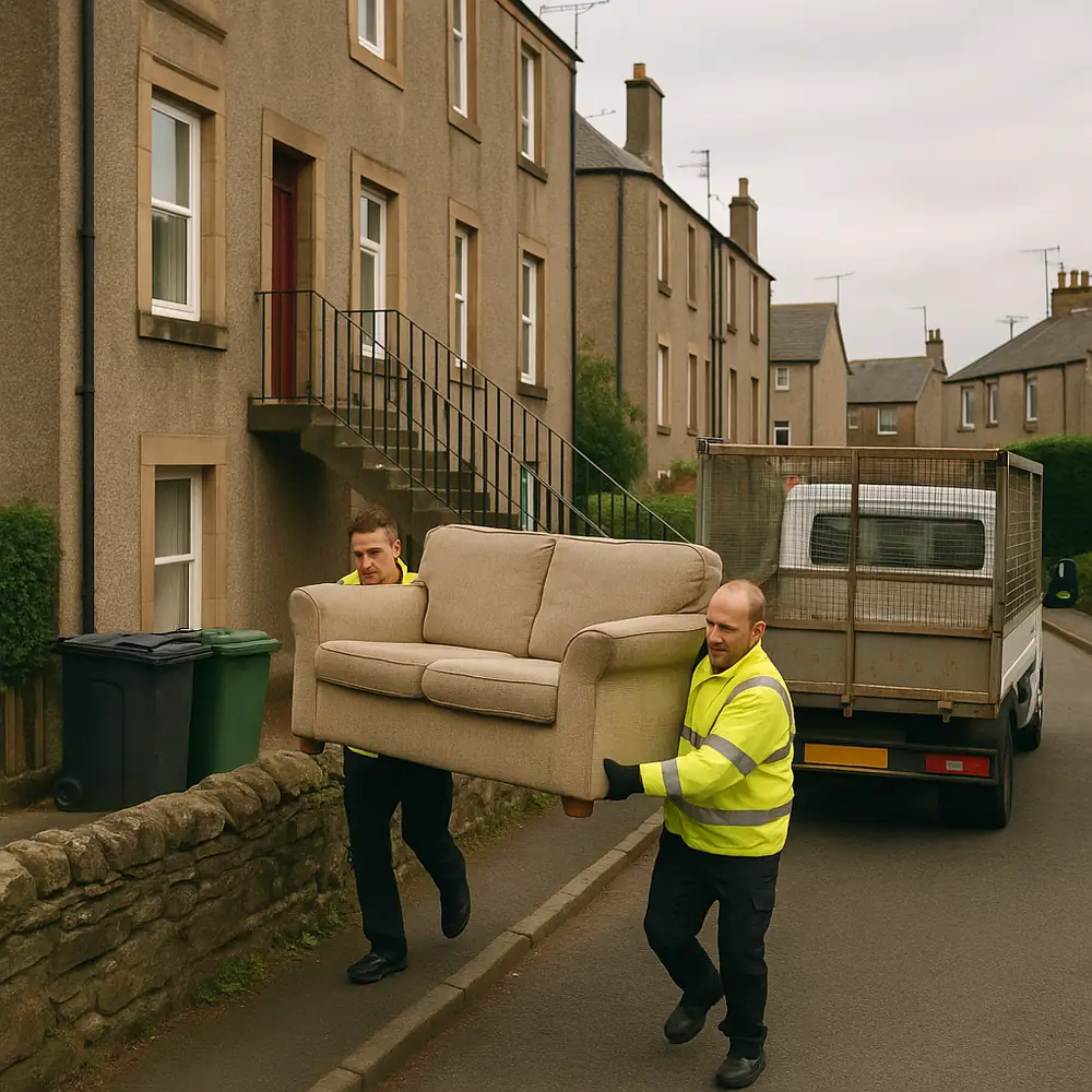 Bulky household items loaded for collection in Airdrie