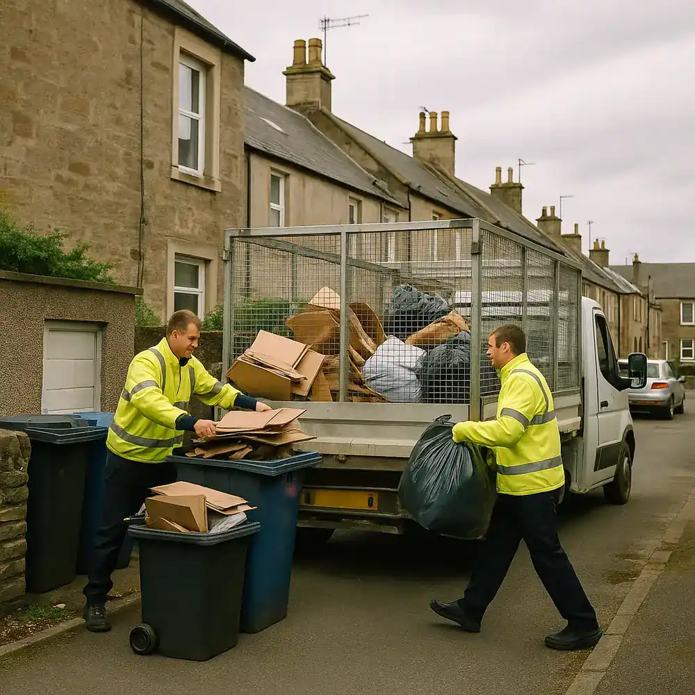 A commercial waste load being weighed in at a Scottish transfer station