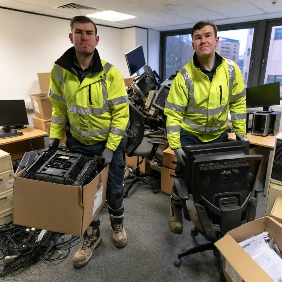 Office files and IT equipment being cleared securely