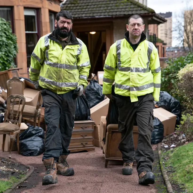 A cleared driveway after a rubbish collection in Cambuslang