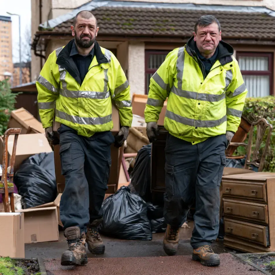 A loaded rubbish removal van as an alternative to a skip in Scotland