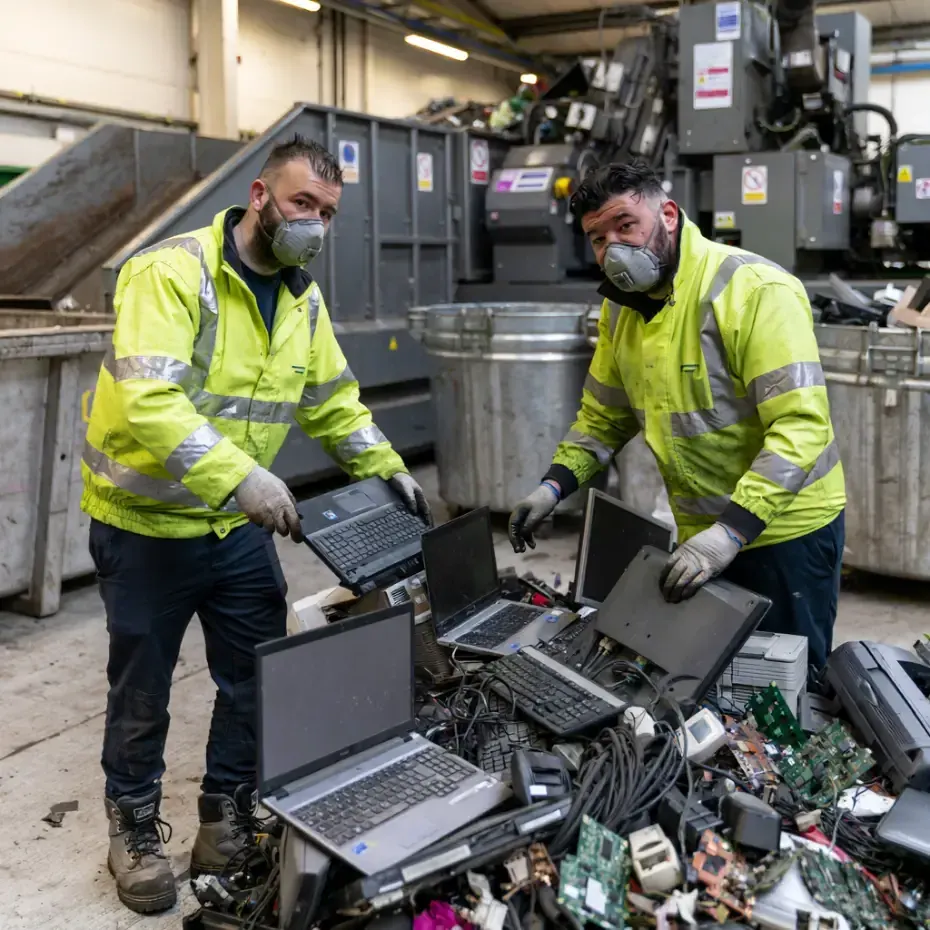 Small electricals and batteries sorted for recycling in Scotland